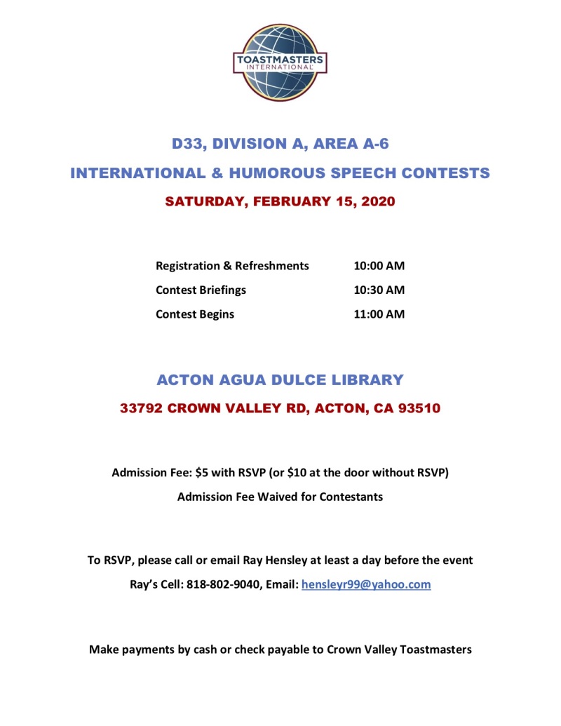 Area A6 Contest info