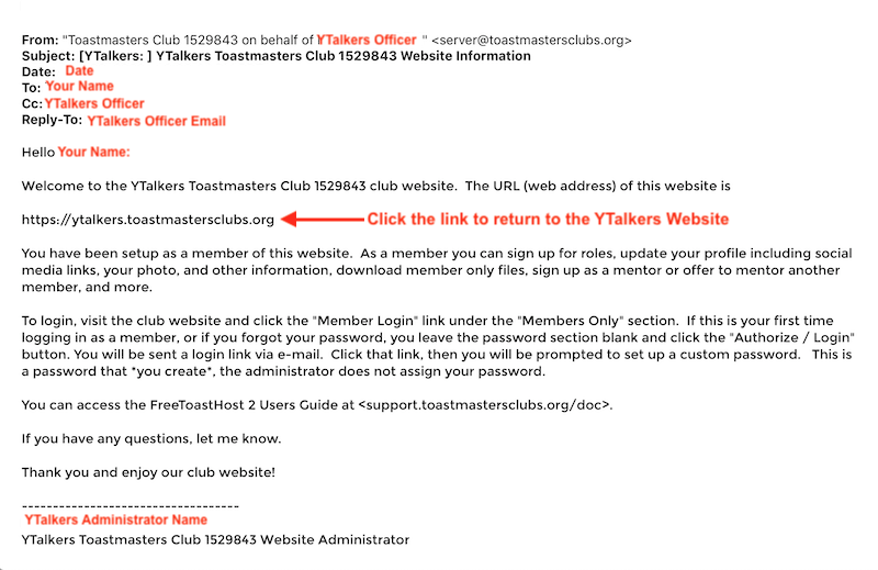 Welcome Email