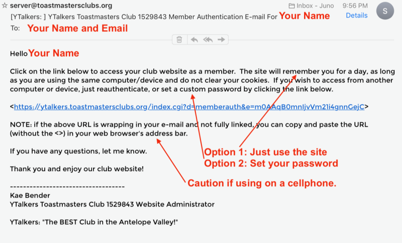 Set Password Email